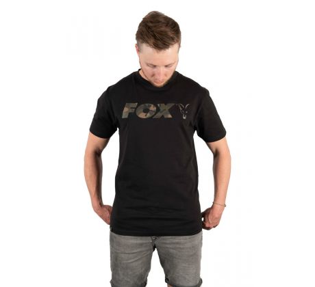 Fox Black/Camo Chest Print T-Shirt