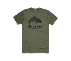 Tričko Simms Wood Trout Fill T-Shirt Khaki