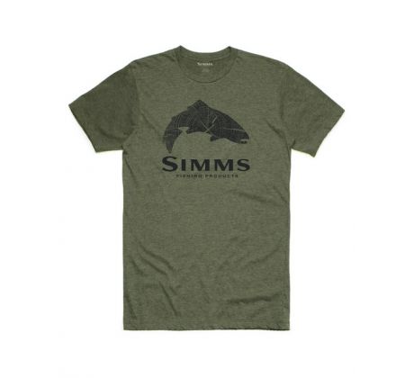 Tričko Simms Wood Trout Fill T-Shirt Khaki