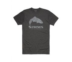 Tričko Simms Wood Trout Fill T-Shirt Charcoal Heather
