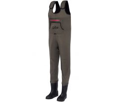 Dam Brodiace Nohavice Break Point Neoprene Wader Bootfoot Cleated Grey