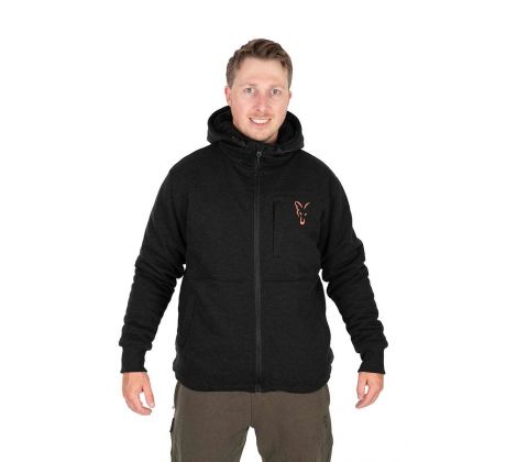 Fox Collection Sherpa Jacket Black & Orange