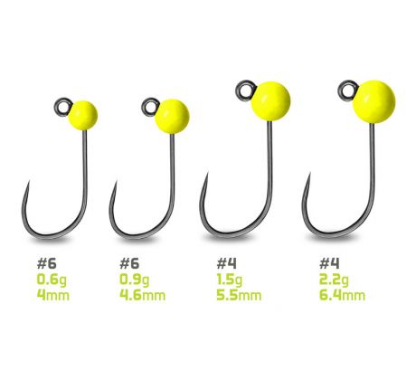 Volfrámový jig Delphin T-AREA BL / 5ks - fluo žltý