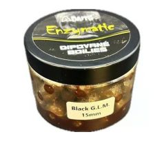 A baits Dipované Boilies Enzymatic Black G.L.M. 15mm 130g