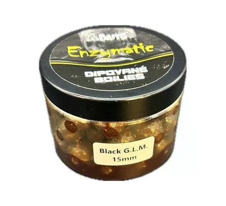 A baits Dipované Boilies Enzymatic Black G.L.M. 15mm 130g