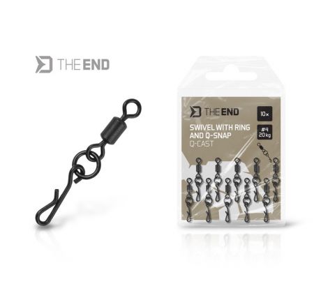 Obratlík s krúžkom a rýchloklipom Delphin TheEND Q-Cast / 10ks