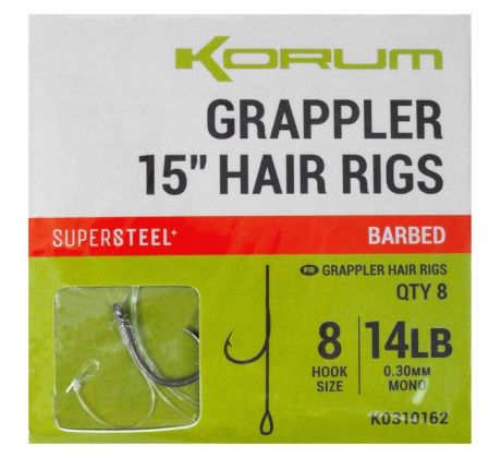 Korum Náväzec Grappler 15” Hair Rigs Barbed