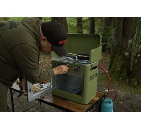 Plynová outdoorová trouba a dvouplotýnkový vařič 2v1